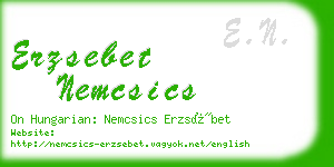 erzsebet nemcsics business card